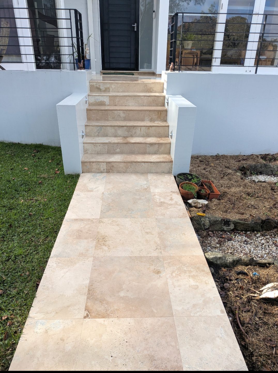 Mosman · travertine path restored after